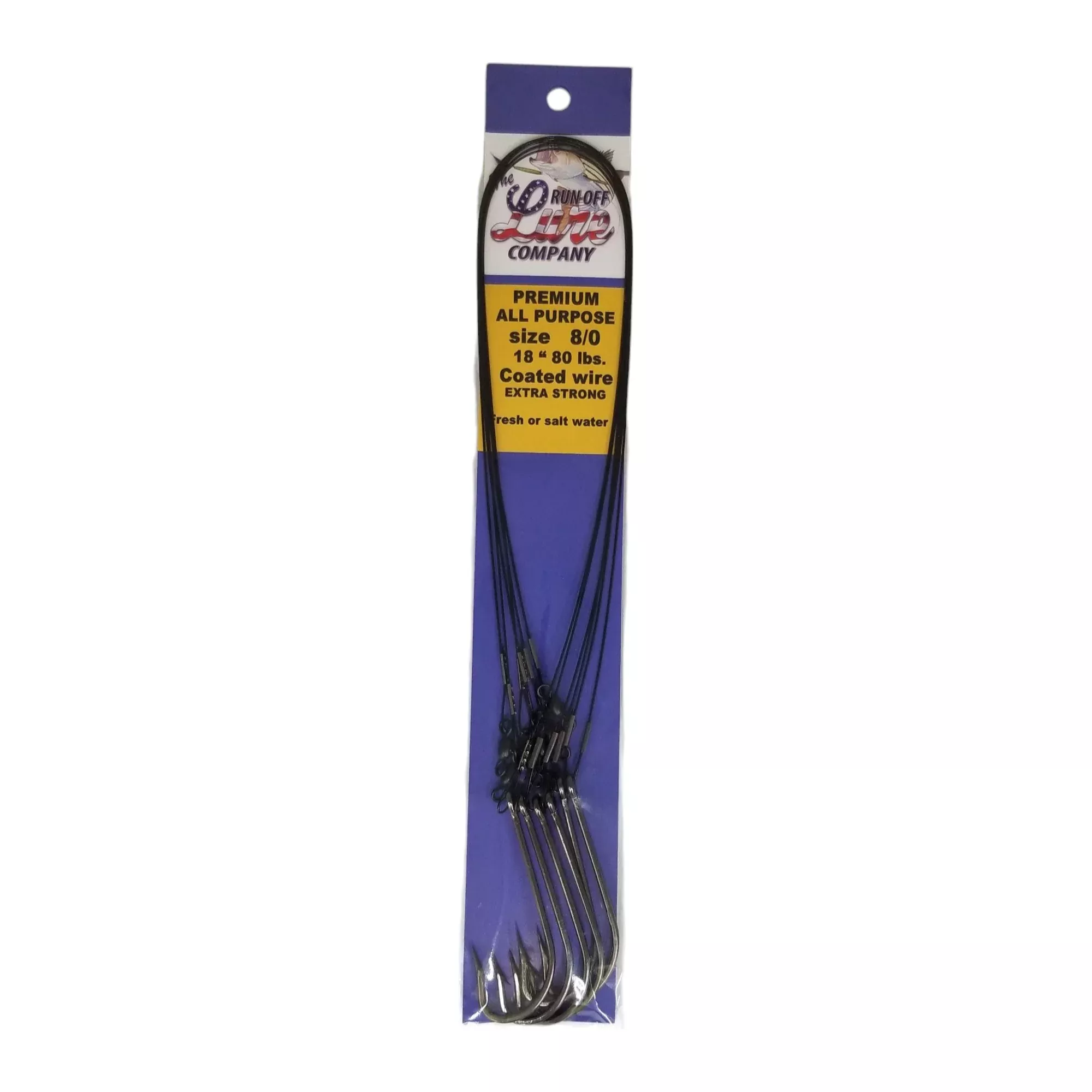 18" Vinyl Coated 80 lb. Wire Leader - Size 8/0 (6 Pack)