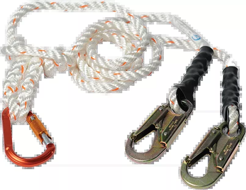 2 in 1 LANYARD with aluminum carabiner and steel snaps