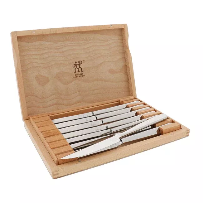 Zwilling 8-pc, Stainless Steel Steak Knife Set with Wood Presentation Case
